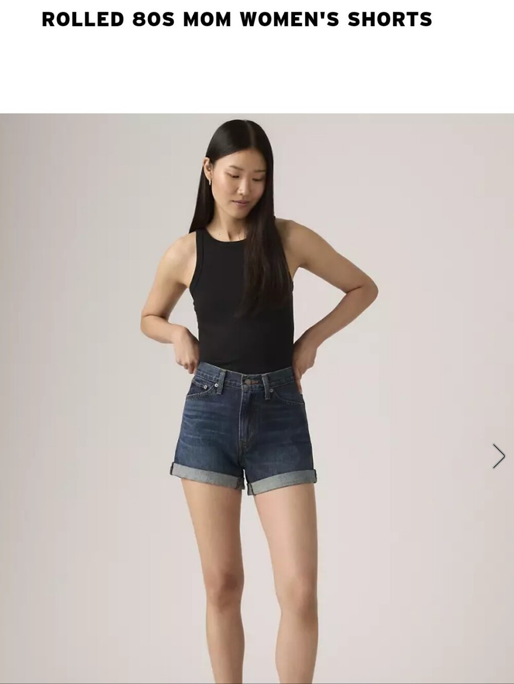 Levi's Rolled 80s Mom Denim Shorts - Dark Blue